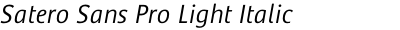 Satero Sans Pro Light Italic